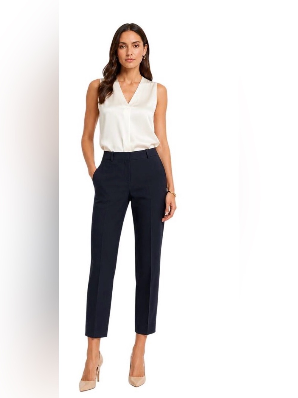 Theory Navy Slim Ankle Trouser Pants Size 6